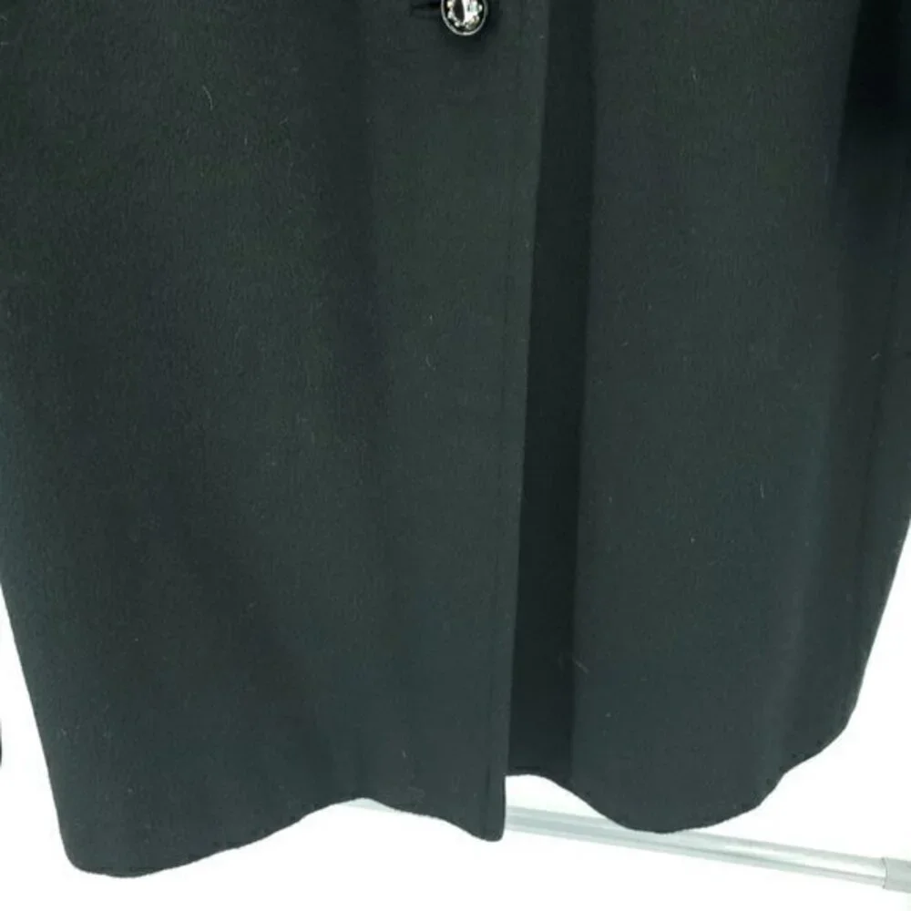Vintage 100% Baby Llama Pea Coat 10/L Black